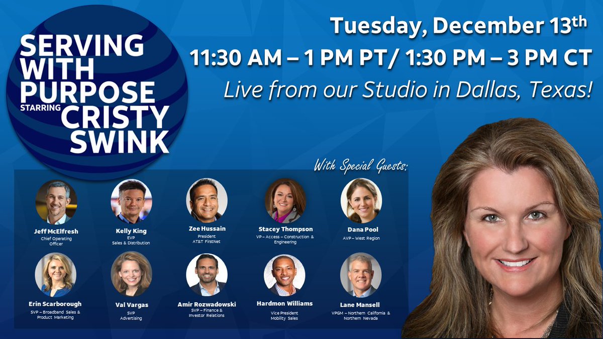 We don't know about you, but we can't wait for this event! Make sure to join us next week!

@gowestregion 

#LifeAtATT #ServingWithPurpose