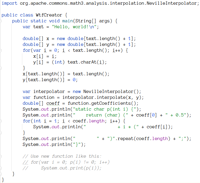 xalexeycode's tweet photo. @joshbloch Apache commons rules :) 
That was simple. Output is pretty similar! Now I can "encrypt" any text printing algorithm.

https://t.co/sFY5lOMxA6 https://t.co/7mhNFlIHcZ