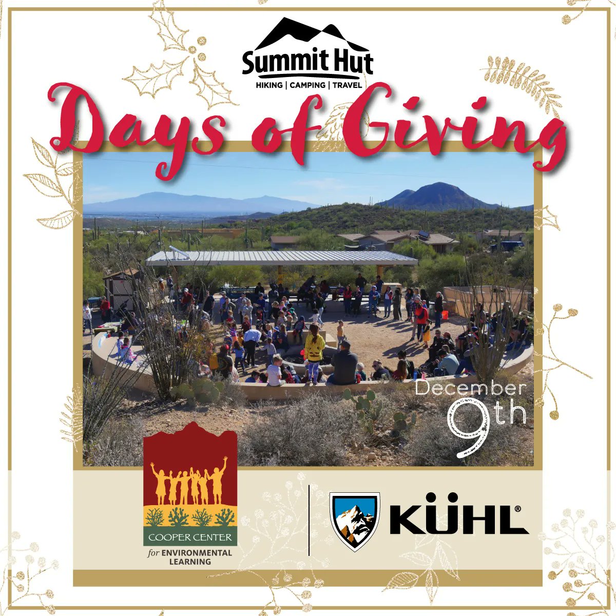 COME SHOP WITH US AT SUMMIT HUT! We were chosen by Summit Hut and Kühl to be one of their donation recipients for the Summit Hut Days of Giving program. Our "Day of Giving" is Friday, December 9th! Any sale during the 9th will earn the Cooper Center $1🤑🤑🤑 #SummitHut #ShopLocal