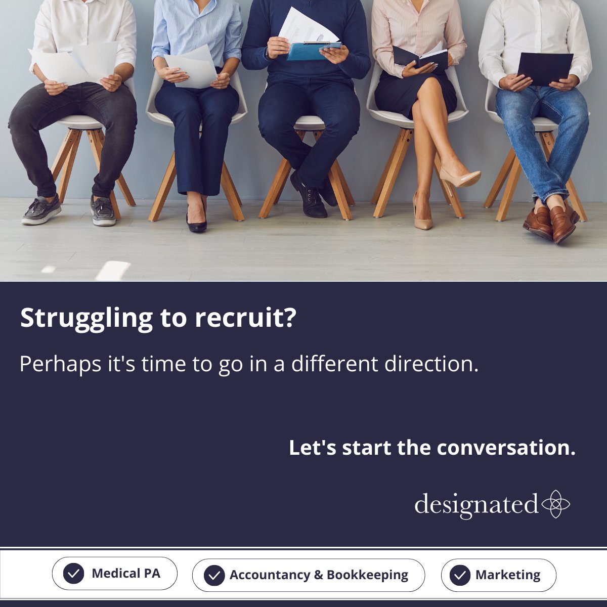 If you or your business is struggling to recruit the right candidate, maybe try a different approach. Our experienced team is ready to help you recruit the right candidate for you.

info@designatedgroup.com
020 7952 1460

#recruitment #business #candidate #jobsearch #employee