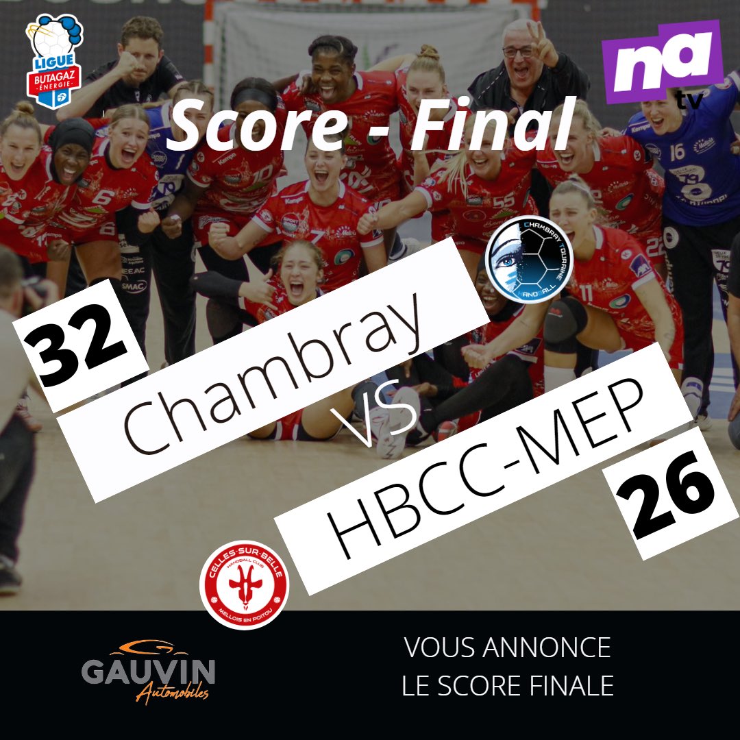 FIN DU MATCH 🚨

Nos Belles s’inclinent 32-26 face à Chambray, bravo à elles pour le beau jeu ! ⚪️🔴

Tous derrière elles pour le prochain match ! 

Une publication réalisée par notre stagiaire Laly Doucet 💪🏼