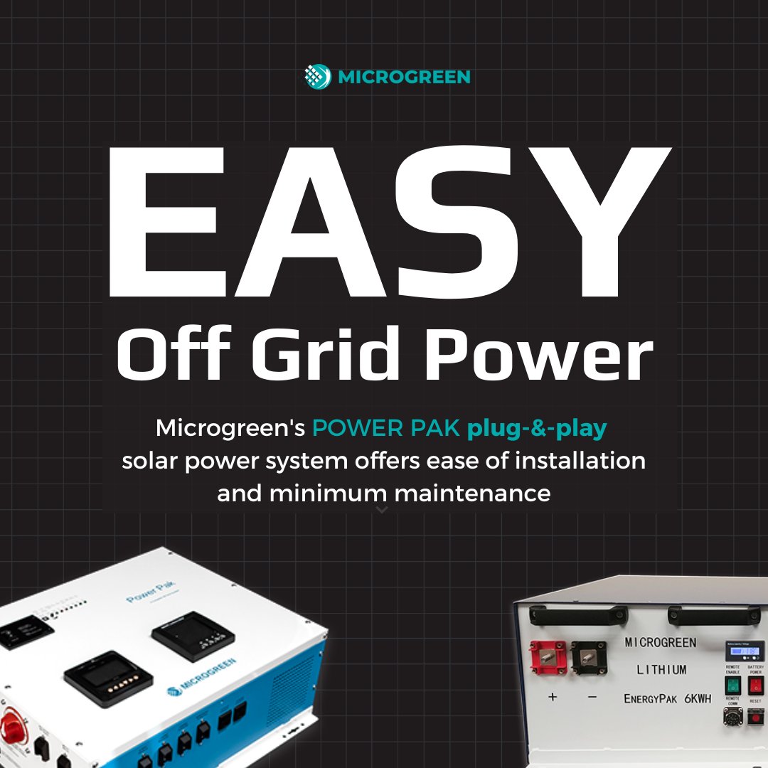 ❓ Why choose the #Microgreen Solar PowerPak?

❇️ The Power Pak box is designed to save money and time, by combining all the components required to go off-grid in a single box.

🔋 Just connect a power source and batteries, and you are ready to go! ⚡ #solarpower #cleanenergy