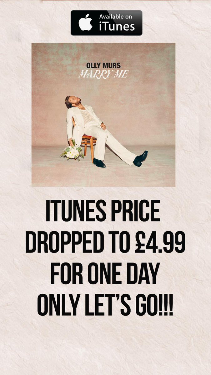 WHO WANTS TO GET MARRY ME TO #1? LETS GOOOOO 💪🏻
ollymurs.lnk.to/Itunes