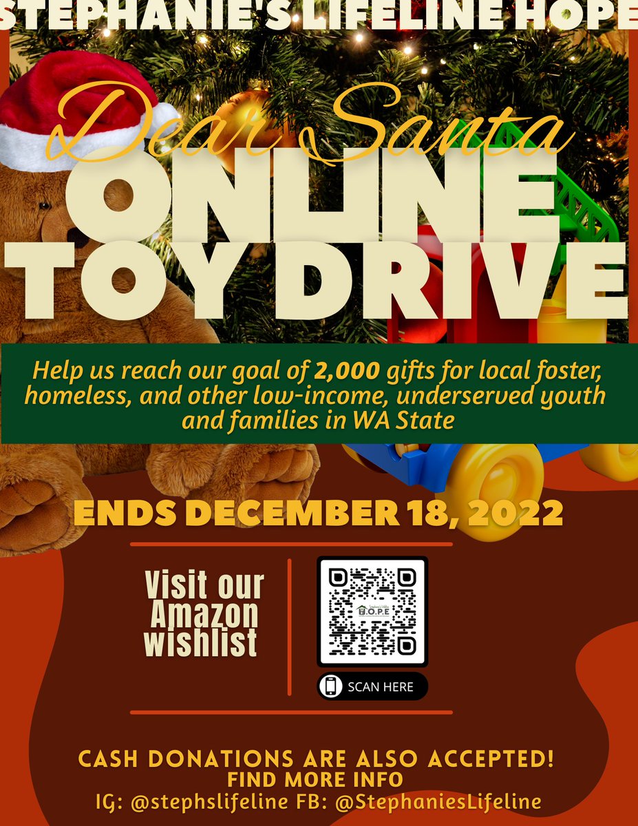 StephsLifeline's tweet photo. @chrissyteigen We're a nonprofit helping children in need in your childhood neighborhood! Please share our tweets and help us get gifts for homeless and foster children in need. https://t.co/yzOtXMKxSd