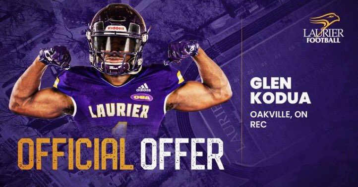Blessed to Receive an Official Offer from <a href="/LaurierFootball/">Laurier Golden Hawks Football</a>!
<a href="/CoachGalloway/">Todd Galloway</a> <a href="/MichaelFaulds/">Michael Faulds</a> <a href="/MVPFA2016/">MVP FOOTBALL ACADEMY🇨🇦</a>