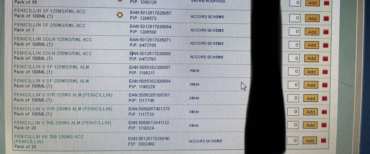 Ladyb1aze's tweet photo. So on @SkyNews this morning they said there was no #shortage of #antibiotics  according to the gov. I beg to differ I work in a busy south London #pharmacy and can not get any antibiotics at all.this is only 4 out of 8 suppliers we use but all 8 have none! #strepA #ScarletFever https://t.co/3FqvtAcwae