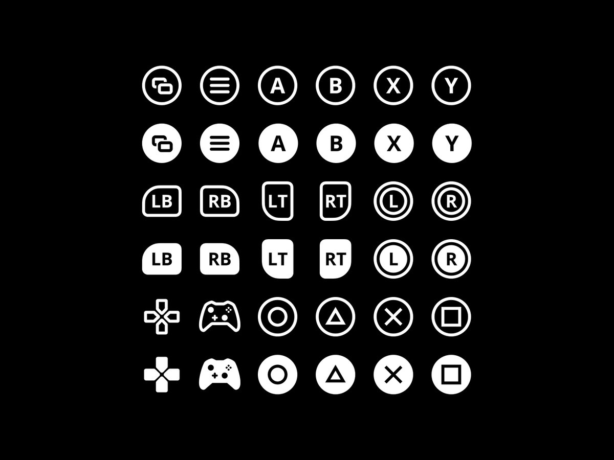 dangerouspixels's tweet photo. Video Game Controller Icons #ui #ux #uidesign #uxdesign #videogames https://t.co/nn9IGxqAG9