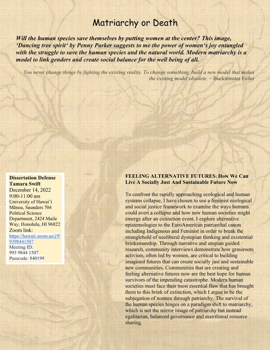 Join us in congratulating Dr. Tamara Swift on her successful PhD dissertation defense "Matriarchy or Death"