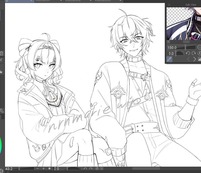 lineart for the 1st years done ✨ finna go pass out 