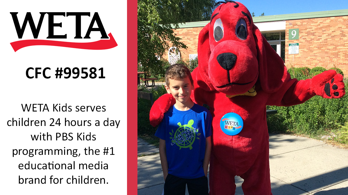 AmerCharities's tweet photo. Recurring donations through #WorkplaceGiving & the @CFC help make educational programming available to kids on WETA. Pledge CFC#99581 to @wetatvfm https://t.co/Y6zhZsTqW9 #GiveCFC #ImpactAtWork https://t.co/81mcD5YGMV