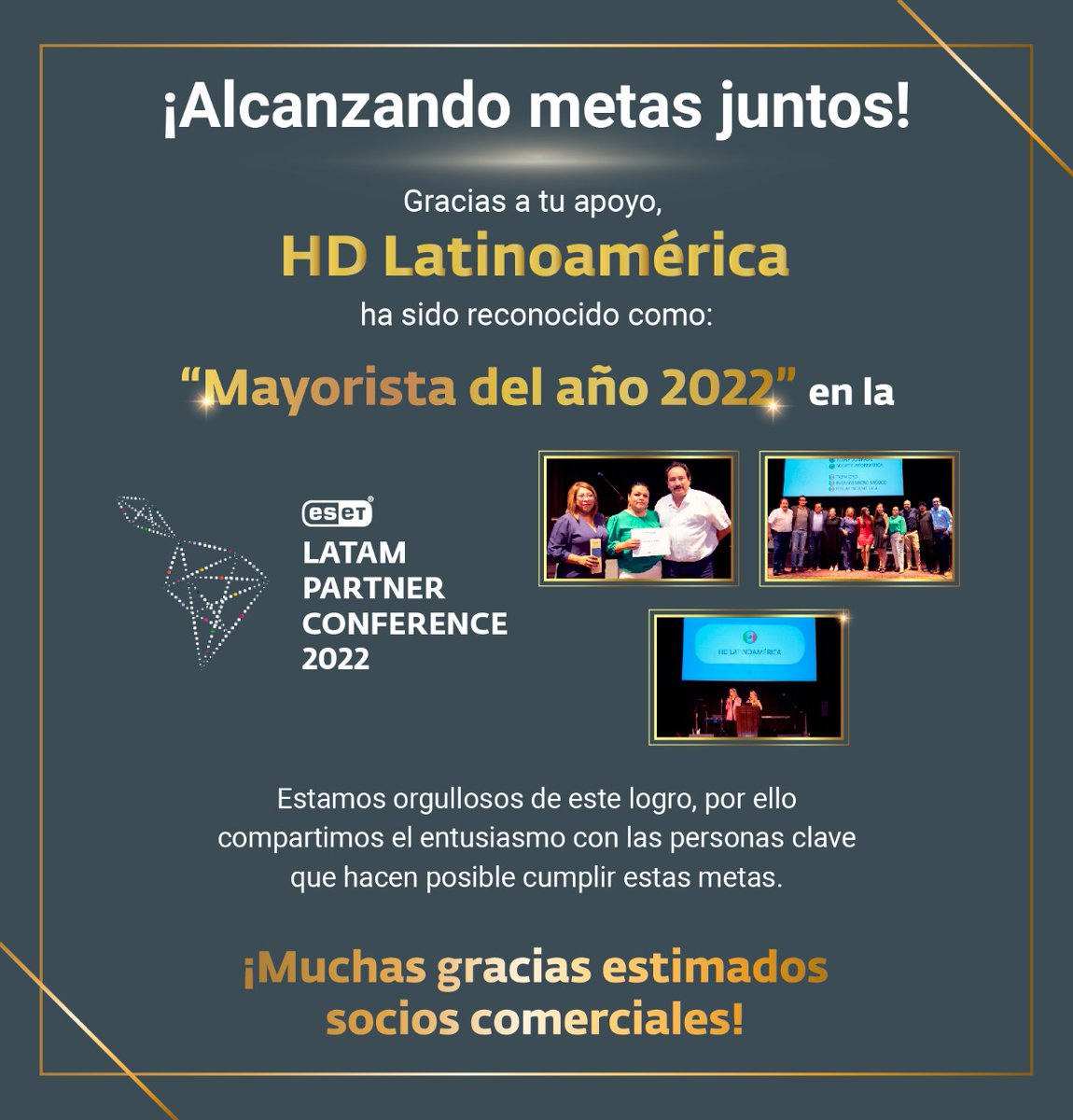 HD_Latam's tweet image. ¡lLo logramos!
HD LATINOAMERICA es nombrado &quot;Mayorista del año 2022&quot;✨️🏆

#premios #Antivirus #ESETInternetSecurity  #ciberseguridad #mayoristas