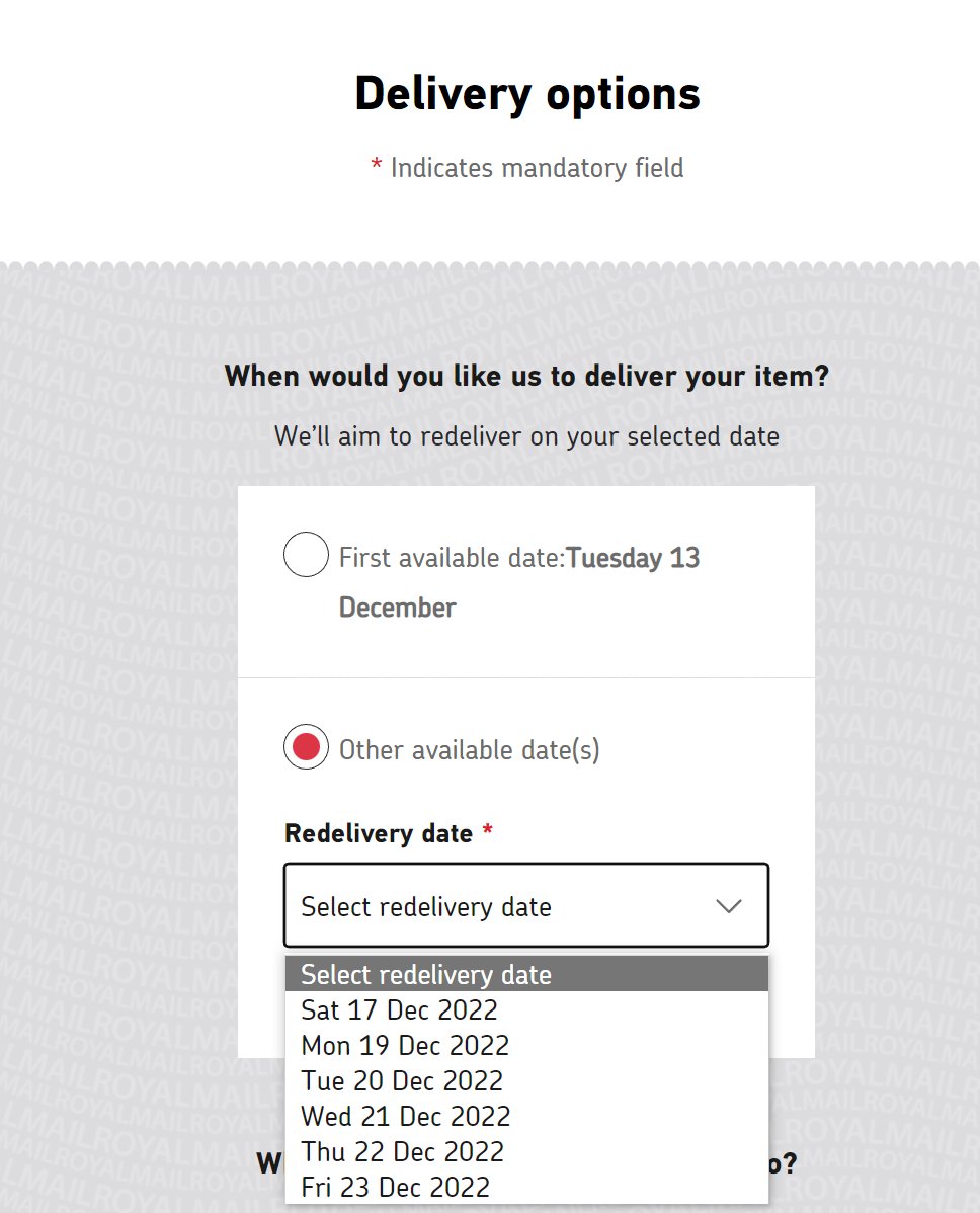 IamEudaimon's tweet photo. First after asking @RoyalMail to redeliver and specifying they should deliver to the shed in the garden I get an email saying "nobody was in" &amp; a "collect from Manchester card" (we're in Gateshead) and the next slot is 13th! @AmazonUK I wish you wouldn't post my things with them! https://t.co/ey8tTUvA6K