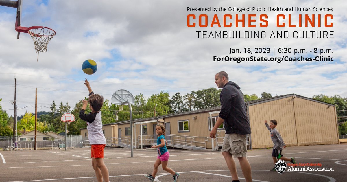 Beavers know that being a good sport goes hand-in-hand with being good at sports.
Learn about Teambuilding and Culture from OSU #kinesiology faculty at the next free #Coaches Clinic
session, Wednesday, Jan. 18. at 6:30 p.m.
ForOregonState.org/Coaches-Clinic.
#OregonState