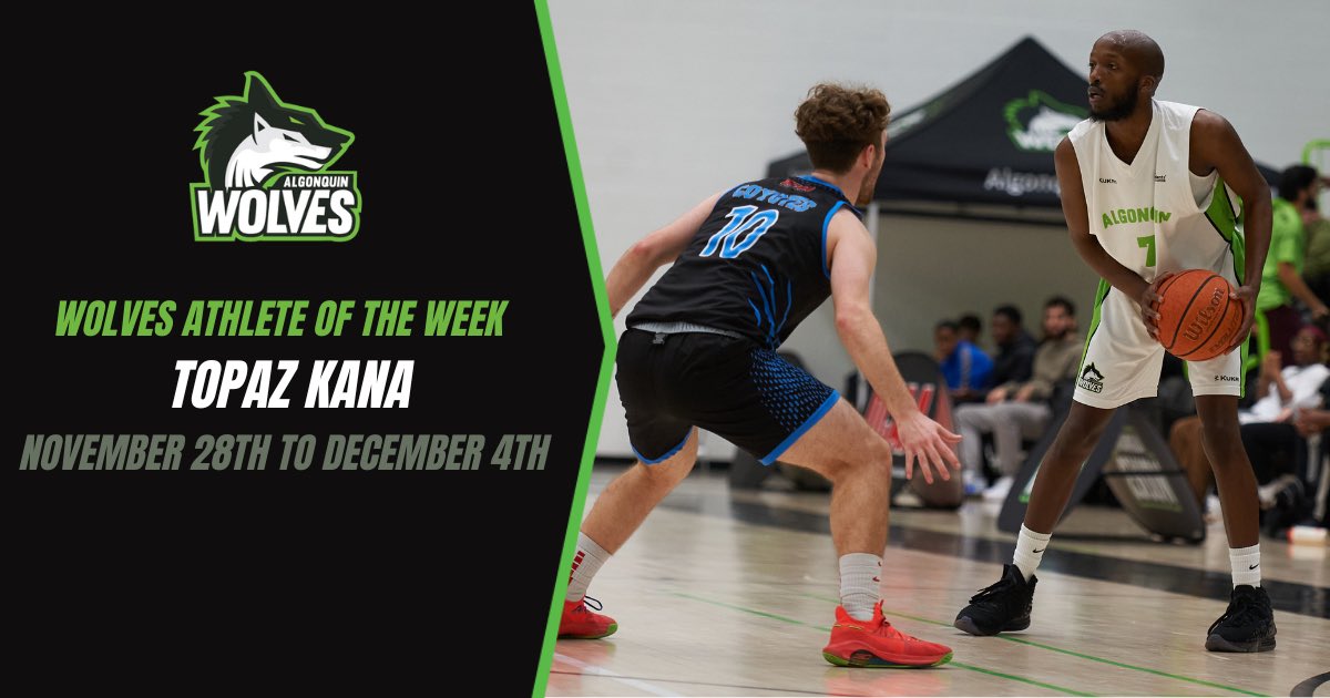 ALGWolves's tweet photo. Topaz Kana from the men’s basketball team earns final Wolves Athlete of the Week honours of 2022!
#WolvesAOTW #ACWolfPack
https://t.co/GomsK9jEfh https://t.co/QRfHzCGHat