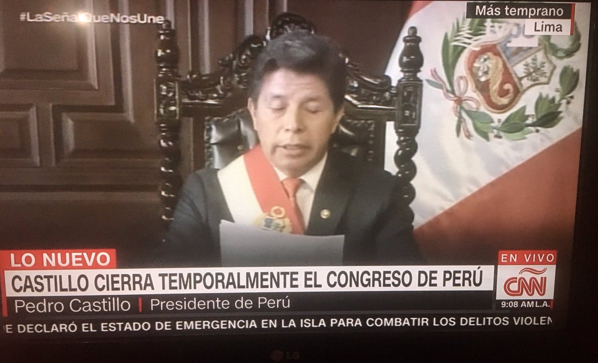 fjvh's tweet photo. Atentos El Presidente de #Peru ha Disuelto el Parlamento de esa Nación #07D https://t.co/TbeX2IWwB5