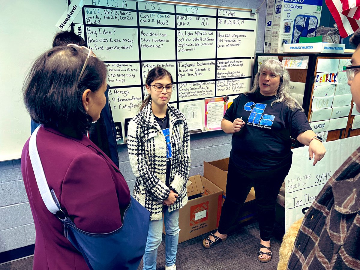 We’re honored that @sierravistahs & @TinaFaye18 were one of 102 schools in the U.S. named a #CSLeader and awarded $10,000 by @codeorg to expand computer science at Sierra Vista High School. Join us for #HourOfCode & #CSEdWeek & give students a chance to explore CS! @NVSupt