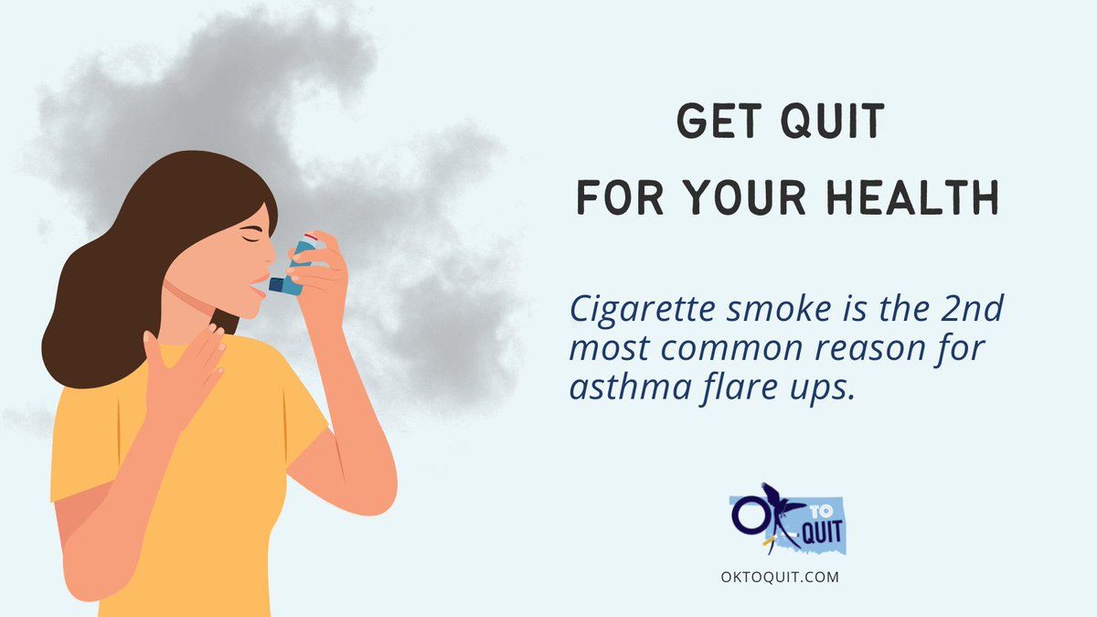 Asthma attacks can be deadly. Protect your loved ones
with asthma by quitting tobacco today. Call 1-800-QUITNOW to get free help quitting tobacco today. Do it
for them and you! #oktoquit #asthmaawareness
#oklahoma #asthma #Health #OklahomaCity #tulsa