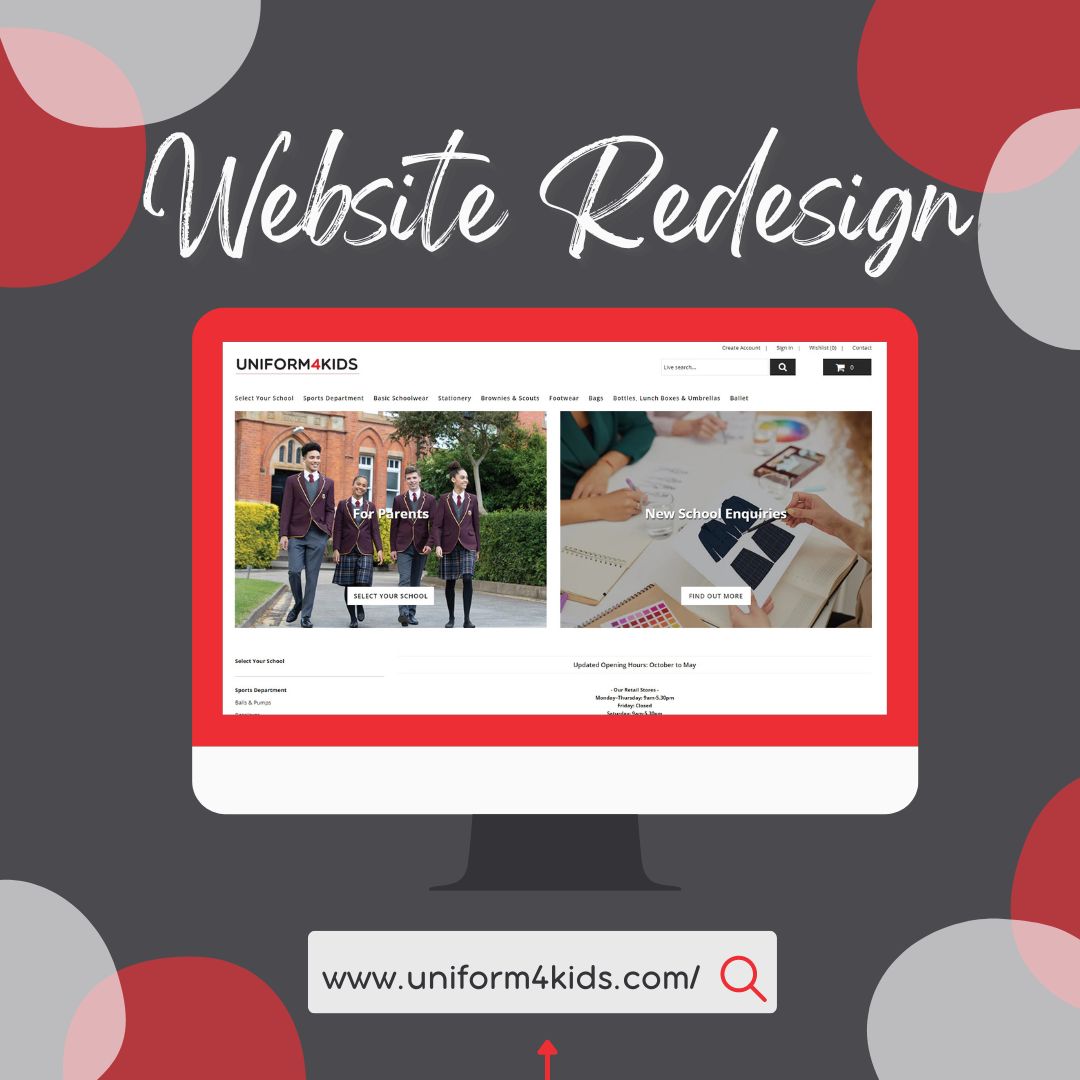 Uniform4Kids's tweet photo. ✨ Website Redesign ✨
We've redesigned our website! We now have a whole section dedicated to who we are, how we work and our sustainability values.
Come and learn more about us https://t.co/UEV4Jv5BV4
#website #websiteredesign #uniformshop https://t.co/cuSkZR0CSA