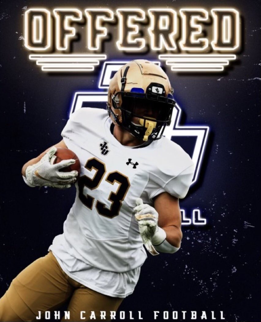 After a great conversation with coach <a href="/brandondimarco/">Brandon DiMarco</a> i’m excited to receive an offer from John Carroll! <a href="/CoachCreasy_OHS/">Kevin Creasy</a> <a href="/OHSPatsFootball/">OHSPatsFootball</a> <a href="/QBC_Nashville/">QB Country Nashville</a> <a href="/TnVarsity/">TN Prep Varsity</a> <a href="/OnTopAthletics/">OnTopAthletics Inc📚🏈⚾️</a> <a href="/PatsNationTN/">PatsNationTN</a>
