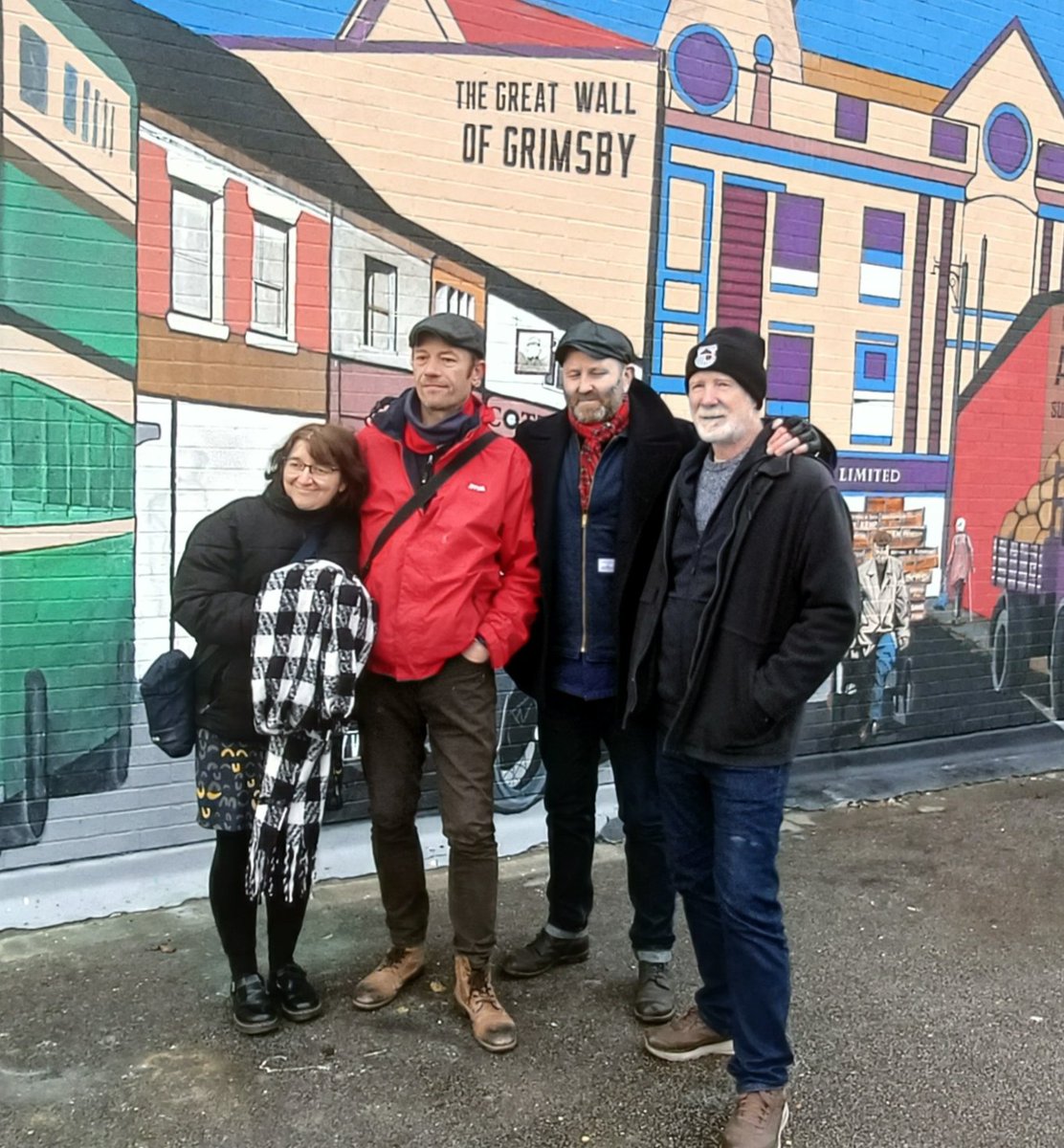 What a proud day spent with lovely people unveiling the #thegreatwallofgrimsby 

The mural has been painted at Needham's Butchers on Grimsbys' East Marsh. Supported by East Marsh Involve &amp; is part of a collection of murals from the #paintthetownproud project @GrimsbyCreates