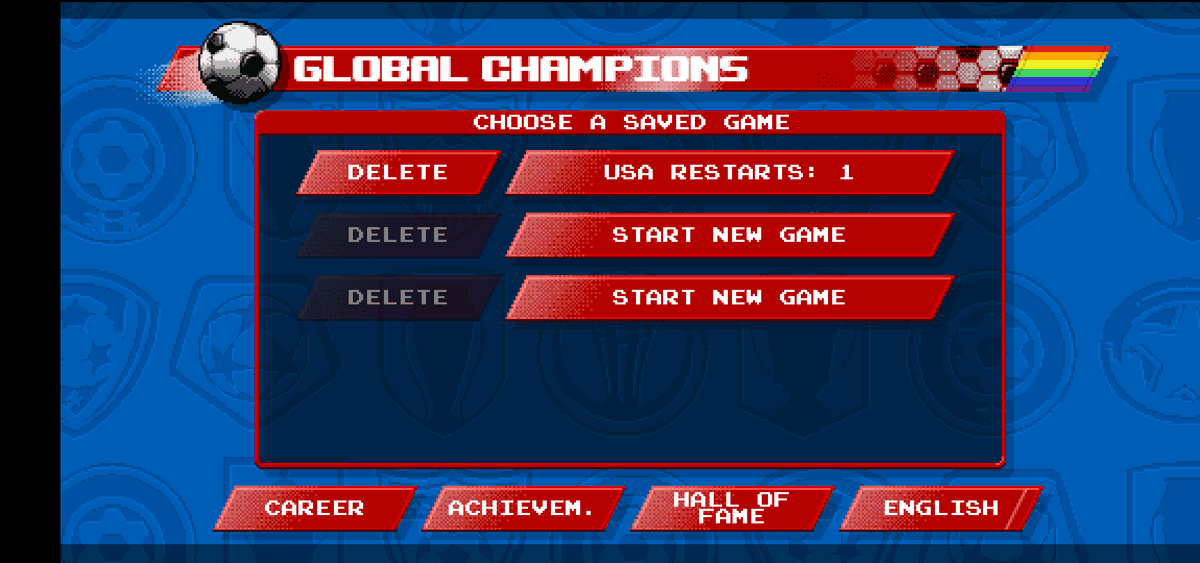 TheRetroCoach's tweet photo. A nice touch with the Global Championship mode in #RetroGoal is that the Achievements tab tracks both championships won with zero restarts and any restarts.

(I had one for testing purposes. Didn't really need to bail. 😉) 

You can also put GC players in your Hall of Fame! https://t.co/NmLjfdPvdL