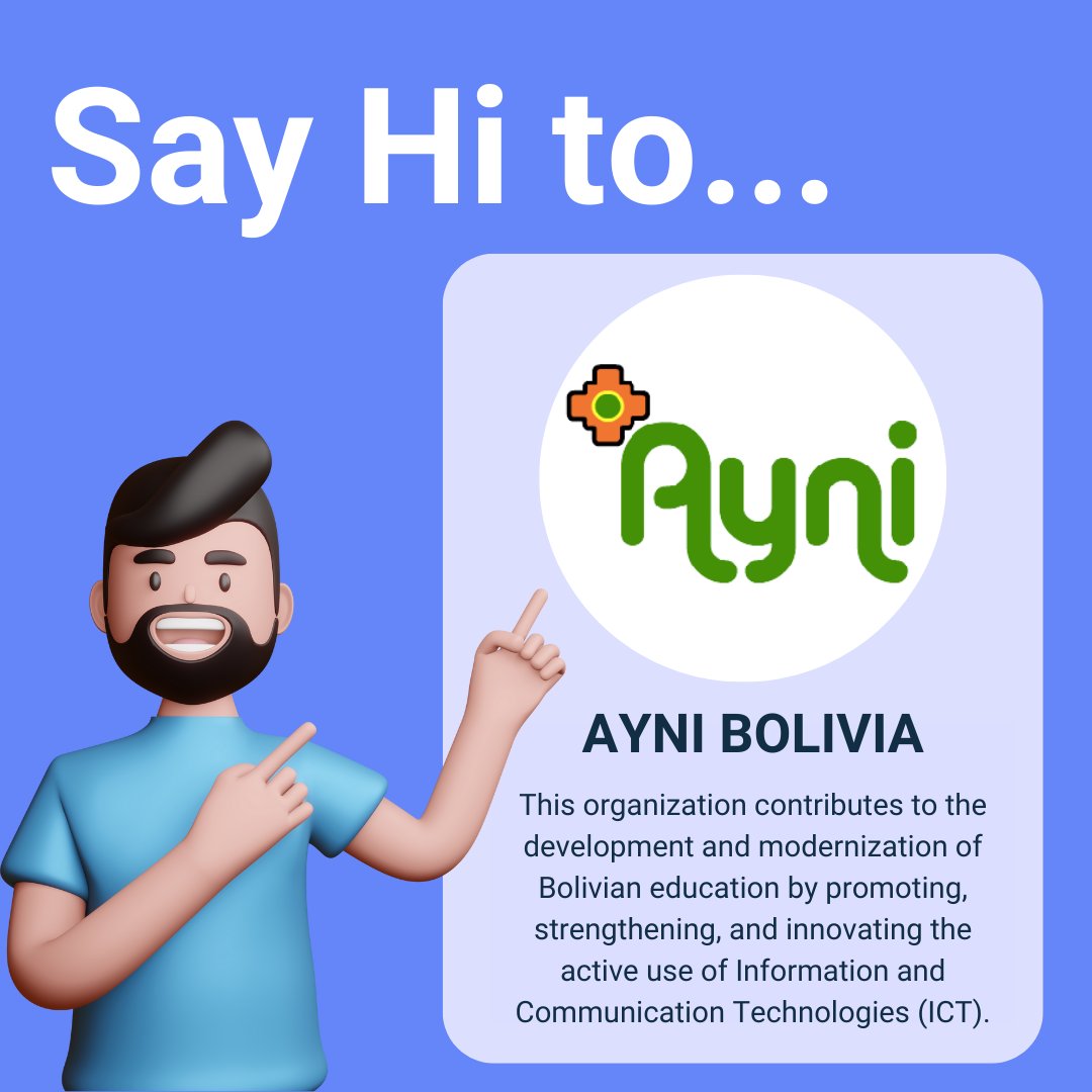 Sahra_Josephine's tweet photo. Meet @aynibo📚
They contribute to the #technologicaleducation of #teachers and #students to ensure effective learning and #employmentopportunities.
Find them in #StudentLAB!
#Partnership #AyniBolivia #CanopyLAB #Education #Technology #Bolivia #opportunities #tic #freecourses https://t.co/Y7T2MFrMUu