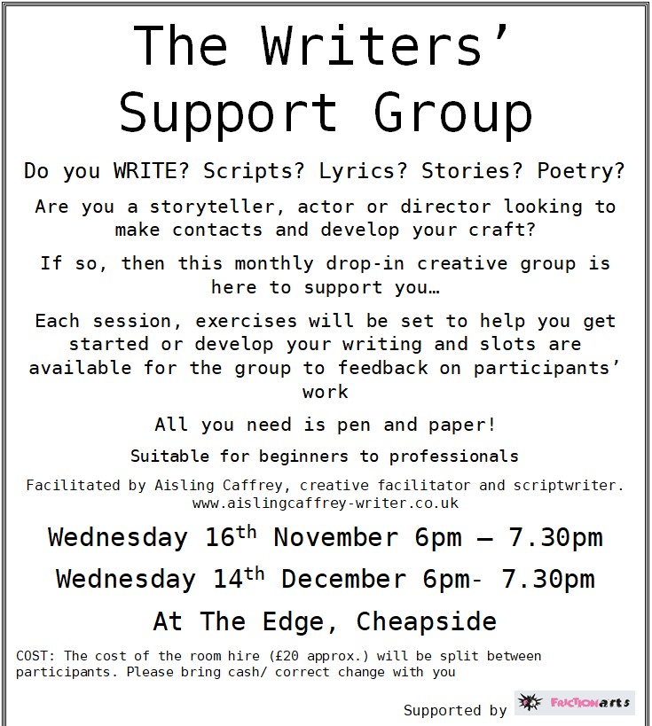 Great opportunity for #writers Wednesday Wednesday 14th December 6pm <a href="/TheEdgeDigbeth/">The Edge</a> with <a href="/AislingCaffrey/">Aisling Caffrey</a> #writerssupportgroup