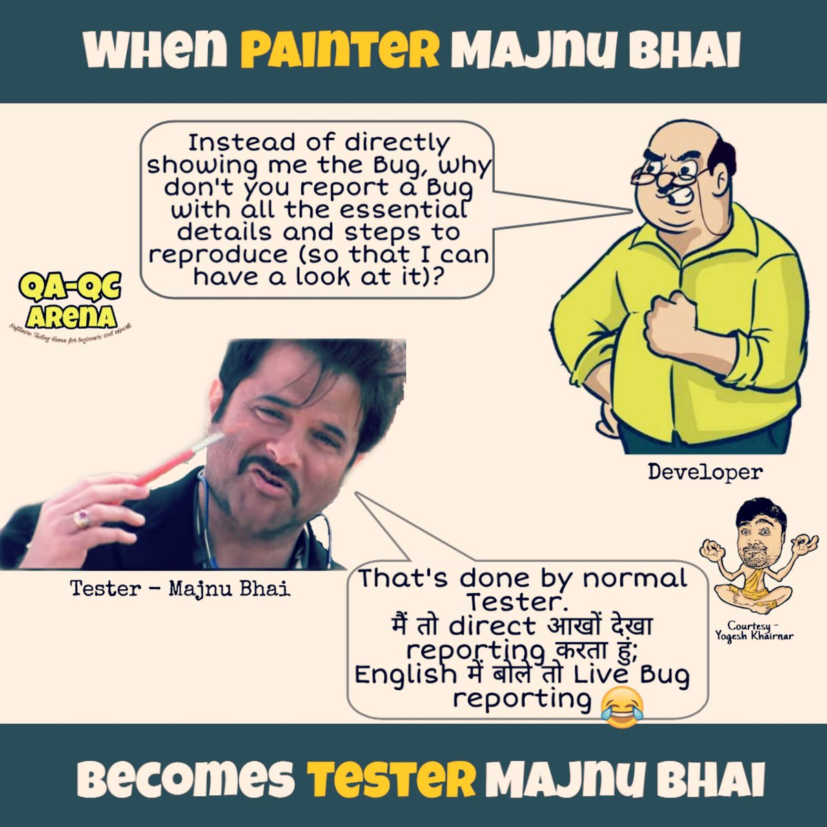QAQCArena's tweet photo. https://t.co/IeC53BKvun
#SoftwareTesting #Testing #TestingWithFun #Memes #DeveloperTesterMemes #SoftwareTestingMemes #TestingStories #QAQCArena https://t.co/uSLJMjBYjv