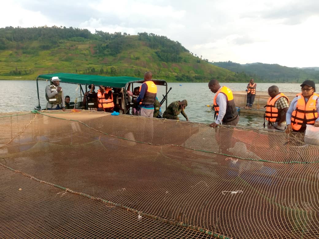 AMIGOJODE's tweet photo. Today, we had a fruitful working day with MOS @RwandaAgri Mr.@Ilde_Musafiri in a working visit in @Nyamasheke where he visited #CyatoTeaFactory in #Kanjongo Sector and various fishing activities (#floatingCages #KivuChoiceProject in #Mwaga). We appreciate his advices and support. https://t.co/F6TB9iaECA
