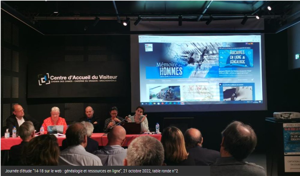 Journée d'études « 14-18 sur le web : « #Archives en ligne et #généalogie ». 
Compte-rendu : tinyurl.com/4hzpzu2r 
par <a href="/franckviltart/">Franck Viltart</a> via <a href="/laxonais/">laxonais</a> | Caverne du Dragon 21.10.2022 #1GM #1J1P