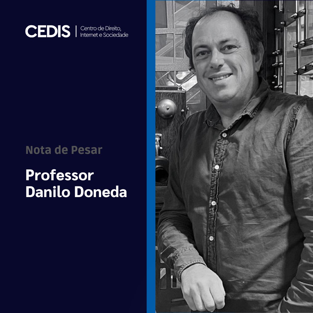 É com imensa tristeza que nós do CEDIS nos manifestamos sobre o falecimento de nosso querido Diretor, Danilo Doneda. 
Essa semana o Cedis perdeu mais do que um Diretor, nós perdemos um mestre, um parceiro e um grande amigo.
instagram.com/p/Cl3siEMuAYt/…