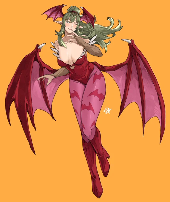 Tiki in Morrigan's outfit 