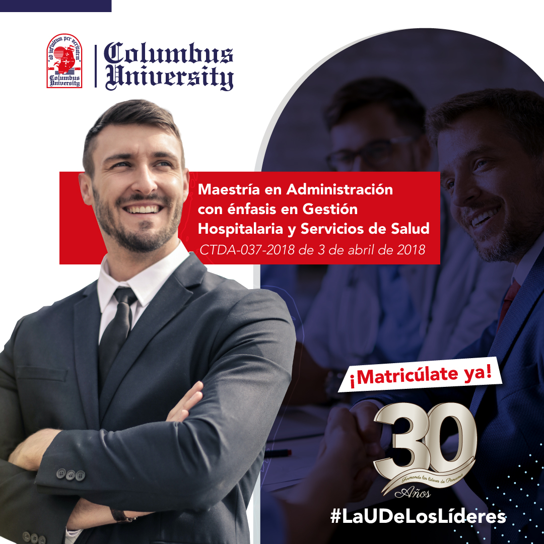columbuspanama's tweet photo. Estudia la Maestría en Administración con énfasis en Gestión Hospitalaria y Servicios de Salud, escríbenos al DM o visítanos en nuestra página web https://t.co/yYQgnt8Bqj para saber más detalles de esta maestría.🙌 

#ColumbusUniversity #LaUDeLosLíderes https://t.co/9CPfukAY8k