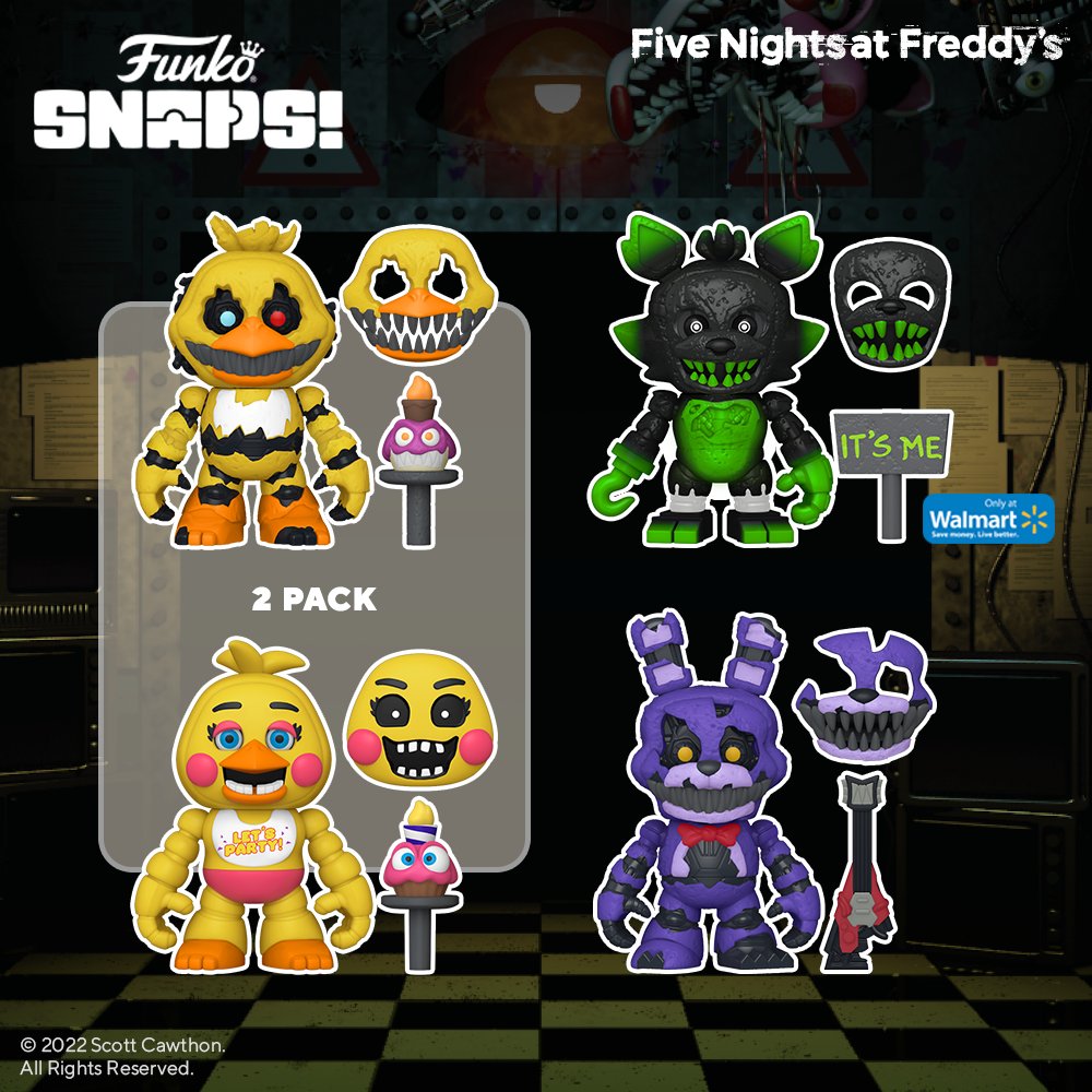 Funko Snaps Five Night's at Freddy's FNAF Toy Chica and Nightmare