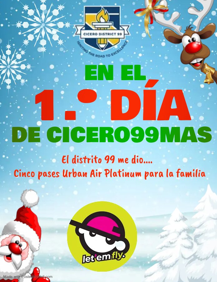 D99Cicero's tweet photo. ON THE 1ST DAY OF CICERO99MAS, @D99Cicero GAVE TO ME...🎁🎁

FIVE (5) @UrbanAirPark PLATINUM PASSES FOR YOUR FAMILY!

ONE LUCKY WINNER who likes/retweets this post will be entered into the raffle for a chance to win!

Winners will be notified via direct message by Wed, 12/28. https://t.co/2hOcfeuuxl