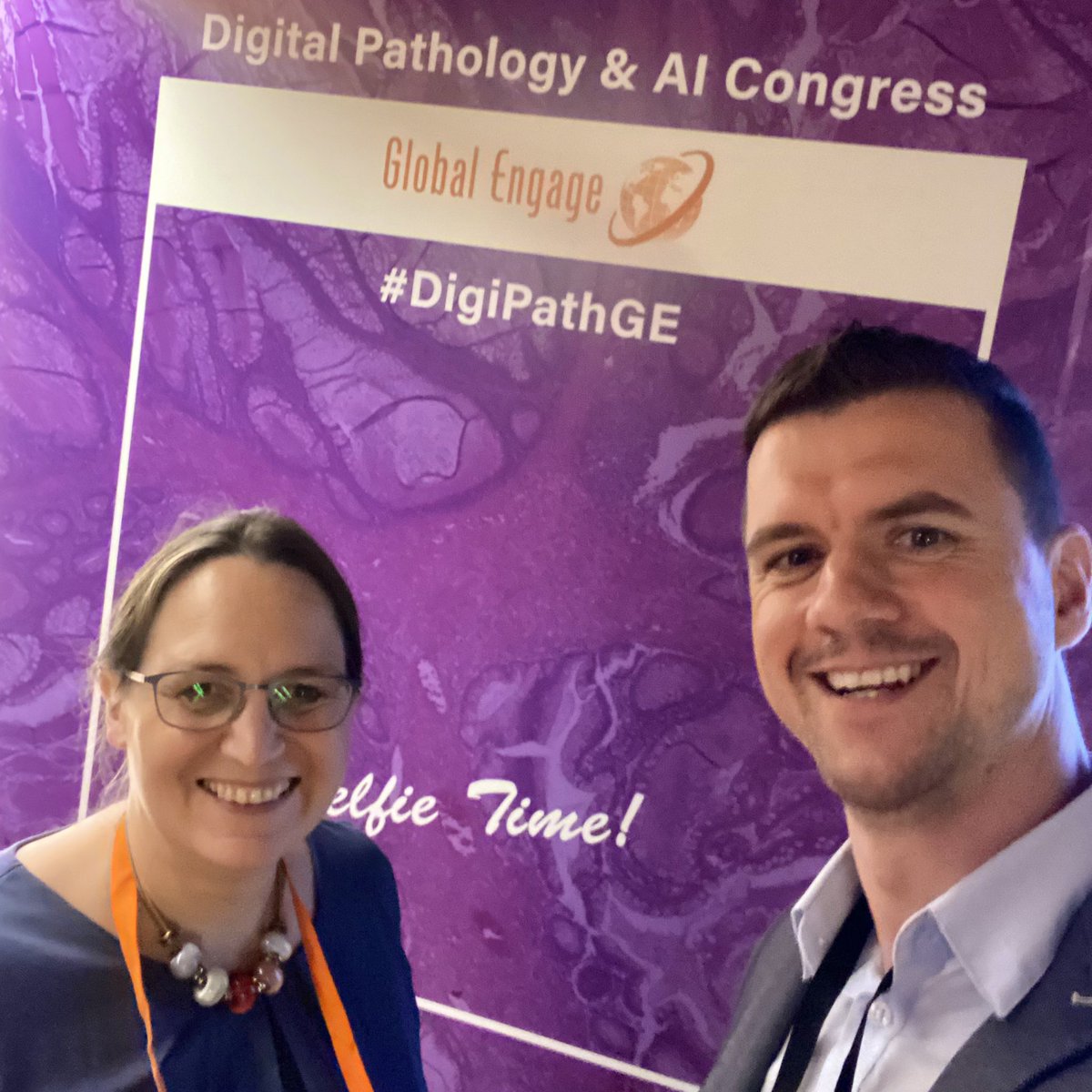 schuefflerlab's tweet photo. Greetings from @kaehde and me at the #DigiPathGE in London! Great people, topics and opportunities here :) Itβs really fun to discuss our experiences and share our excitement for #DigitalPathology and #AI. Letβs go!! https://t.co/kV6ri6WOVz