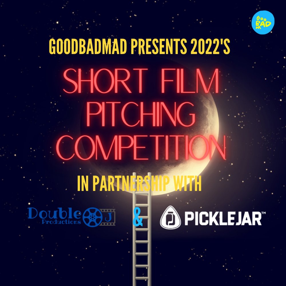 .<a href="/GoodBadMad1/">GoodBadMad</a> are launching a ’Short Film Pitch Competition', in partnership with <a href="/doublejfilms/">DoubleJProductions</a>, and sponsored by PickleJar with an incredible fund of 15K, in order to support new talent growth.

filmfreeway.com/GoodBadMadShor…
