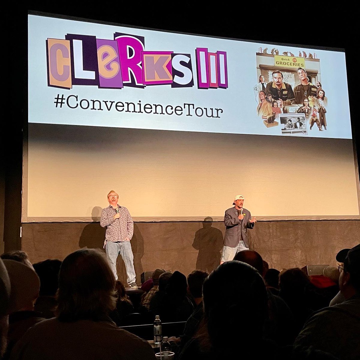 TheMadDogDave's tweet photo. From NJ at @SModcastle a year ago to Hollywood for the premier to RI &amp; Boston, my #Clerks3 tour w/ @ThatKevinSmith &amp; @BrianCOHalloran has been a blast! Thank you Kevin! You’re living my dream of owning a movie theater with @SmodCinemas. Advice from the other night taken. https://t.co/plUpLoJNiK