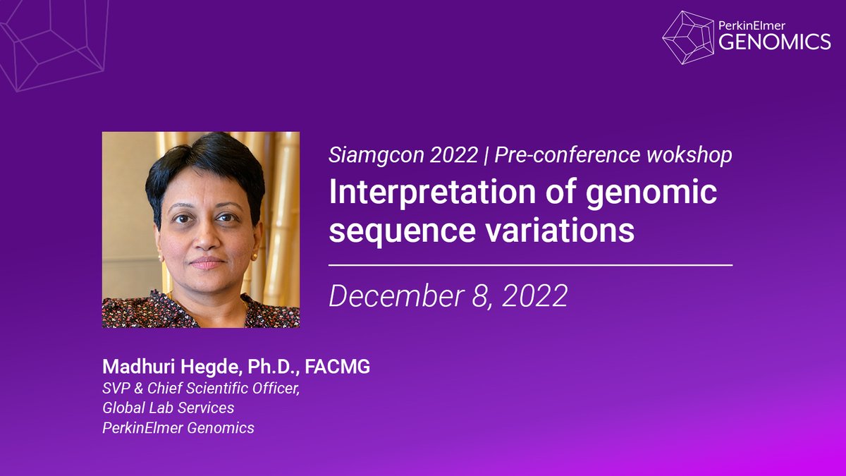 Dr. Madhuri Hegde is leading the pre-conference workshop at #SIAMGCON22, the 7th Annual Conference of the Society for Indian Academy of Medical Genetics. Join Dr. Hegde as she shares her expertise on the genomic variant interpretation workshop: ms.spr.ly/6015ezPl1