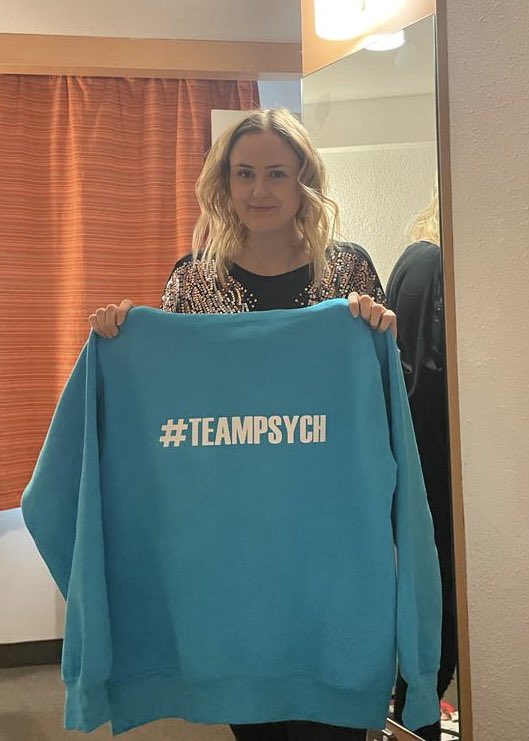 Sophie_CPsychol's tweet photo. When you manage to bag the #teampsych hoody in the white elephant gift exchange ❤️🤪 https://t.co/aqAYTQnDt0