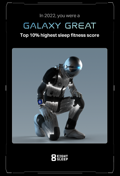 My Sleep Fitness was out of this world in 2022 🧑‍🚀🪐  Celebrating my #YearInSleep before zooming into 2023 with @eightsleep 🚀

eightsleep.com/yearinreview