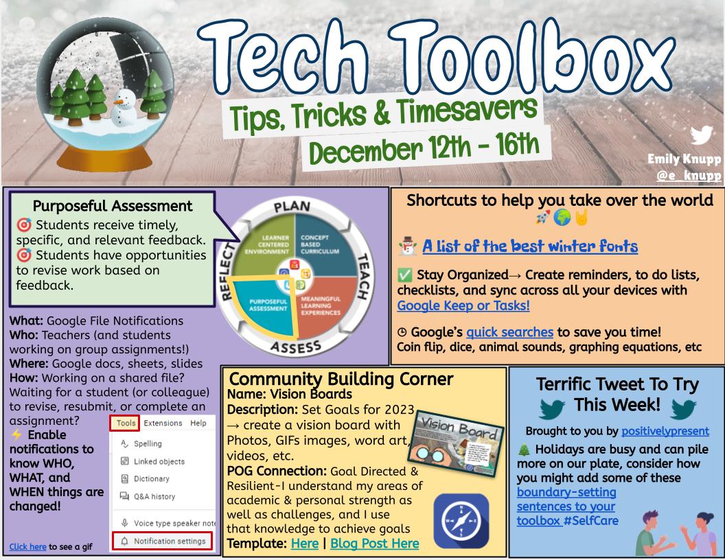 e_knupp's tweet photo. Seems like I blinked and its December! Check out some tech tips, tricks and timesavers to help you (and students) crush it this year!π‘ππ₯π#TechYesPBL
https://t.co/SANfJOtaft https://t.co/BjkQJTZahm