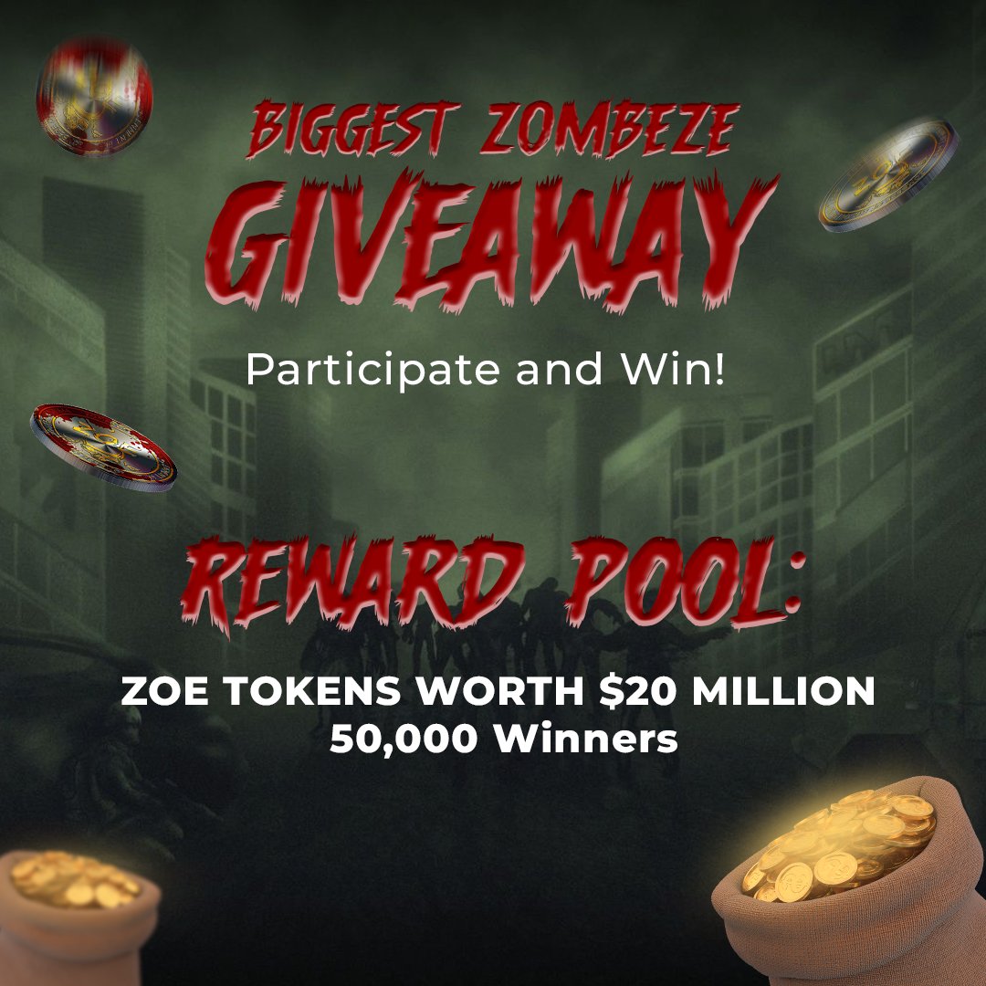 cryptozombeze's tweet image. BIGGEST #GIVEAWAY IS HERE!! 🔥🔥

$ZOE TOKENS WORTH $20 MILLION TO 50,000 USERS IS UP FOR GRABS! 💰💰🚀

1⃣ LIKE + RETWEET THIS TWEET
2⃣ TAG 3 FRIENDS IN THE COMMENTS
3⃣ COMPLETE ALL THE STEPS HERE 👇
gleam.io/Ltlct/biggest-…

#Zombeze #Crypto #Airdrop #Tokenairdrop #Tokengiveaway