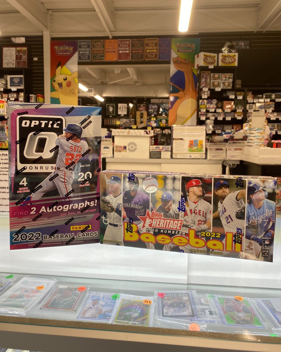 CARDIACS_Sports's tweet photo. Two new baseball releases in store today! βΎ
2022 Optic Baseball Hobby Boxes features 2 autos per box!
2022 Topps Heritage High Number Baseball features 1 auto or relic per box!
#CARDIACS #OpticBaseball #ToppsHeritage #BaseballCards #Apex #Raleigh #Cary #NorthCarolina #NC https://t.co/mKpjhonRX8