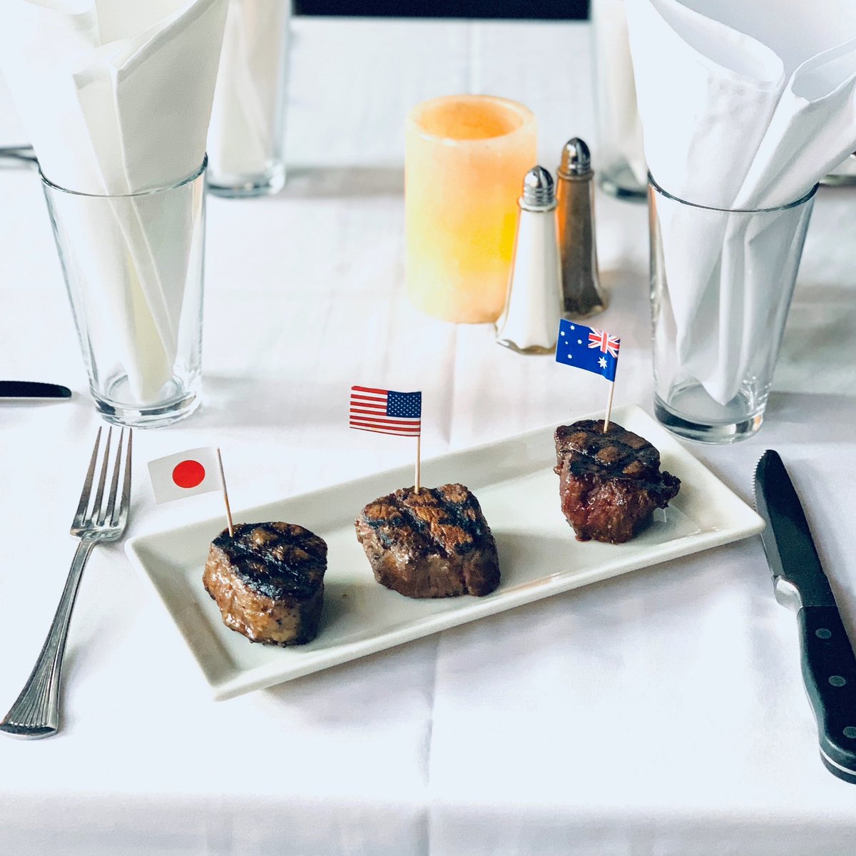 The World Tour 🌎

3oz Japanese Wagyu, 2oz American Prime Filet &amp; 3oz of Australian Wagyu 

Only available at Prime 47 Downtown!! 

#Letsprime #Worldtour #Wagyu #Japanesewagyu #Australianwagyu #Americanfilet #Steak #Foodie