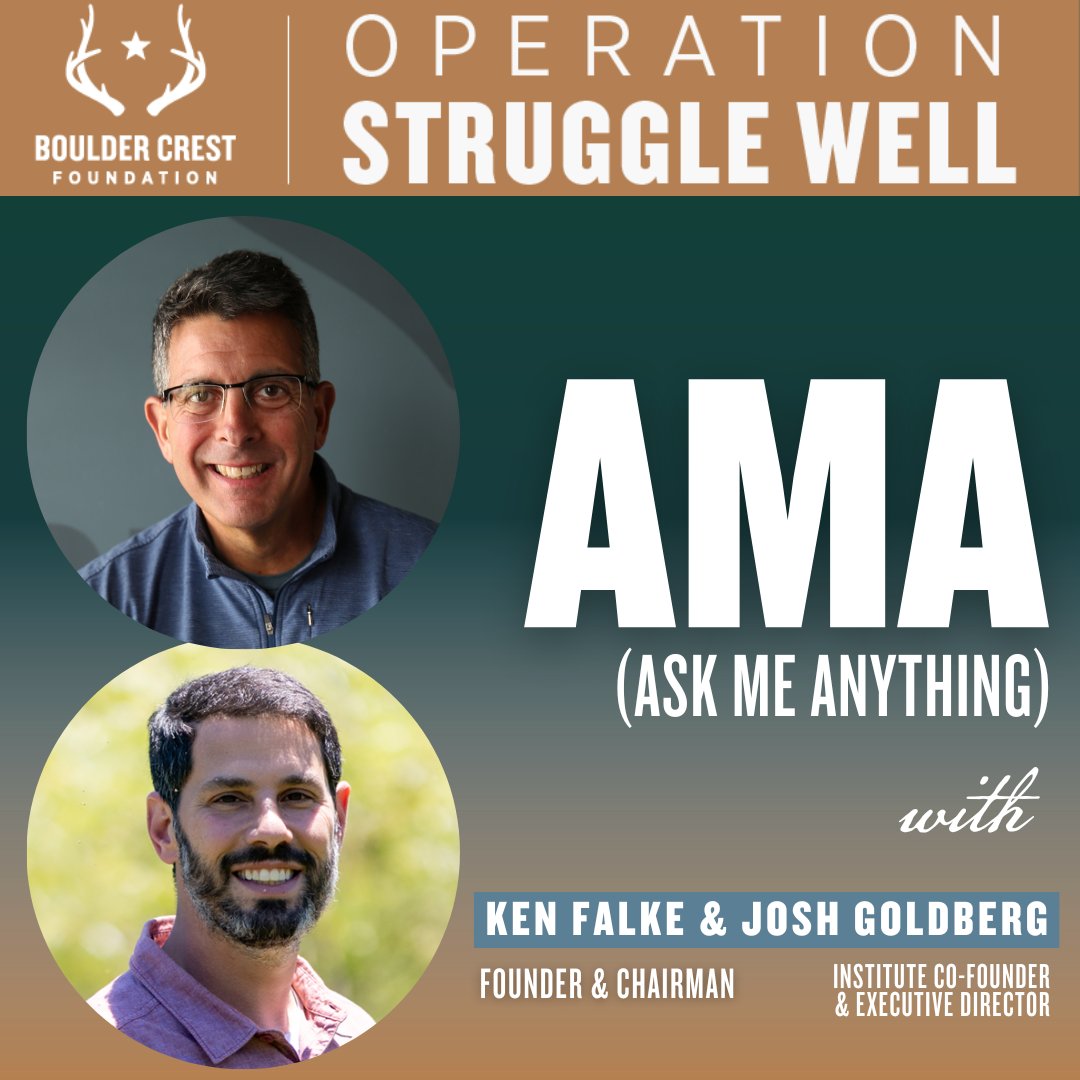 Tune in and look out! TONIGHT at 7 p.m. we are launching our first ever, Ask Me Anything with Ken Falke and Josh Goldberg. We have questions in from supporters like you, from all over the country! You won't want to miss this! #operationstrugglewell