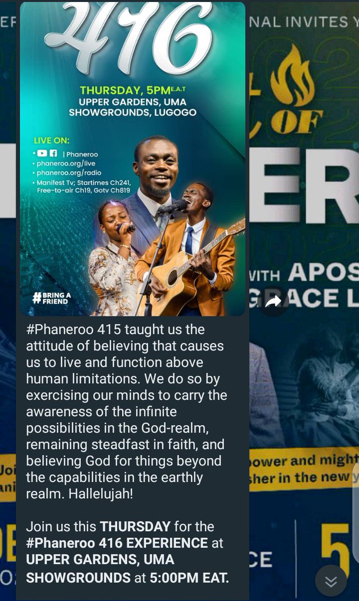 nnahumuza's tweet photo. @karothk256 Yesu Asobola okukyusa embeera ..
Kati y'all come to UMA Lugogo for HolySpirit experience
#KnowJesusKnowLife
#NoJesusNoLife 
#Phaneroo ~ Make Manifest https://t.co/tOyA8uVnoh
