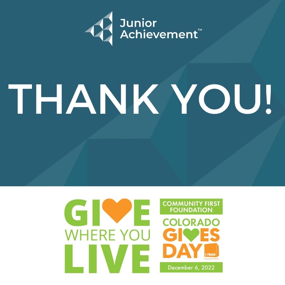 Inspiring isn’t a strong enough word for what happened yesterday. Thank you to everyone who donated to JA-Rocky Mountain yesterday, as we continue to inspire boundless possibility in the next generation! 

#ColoradoGivesDay2022 #ColoradoGivesDay #CGD2022