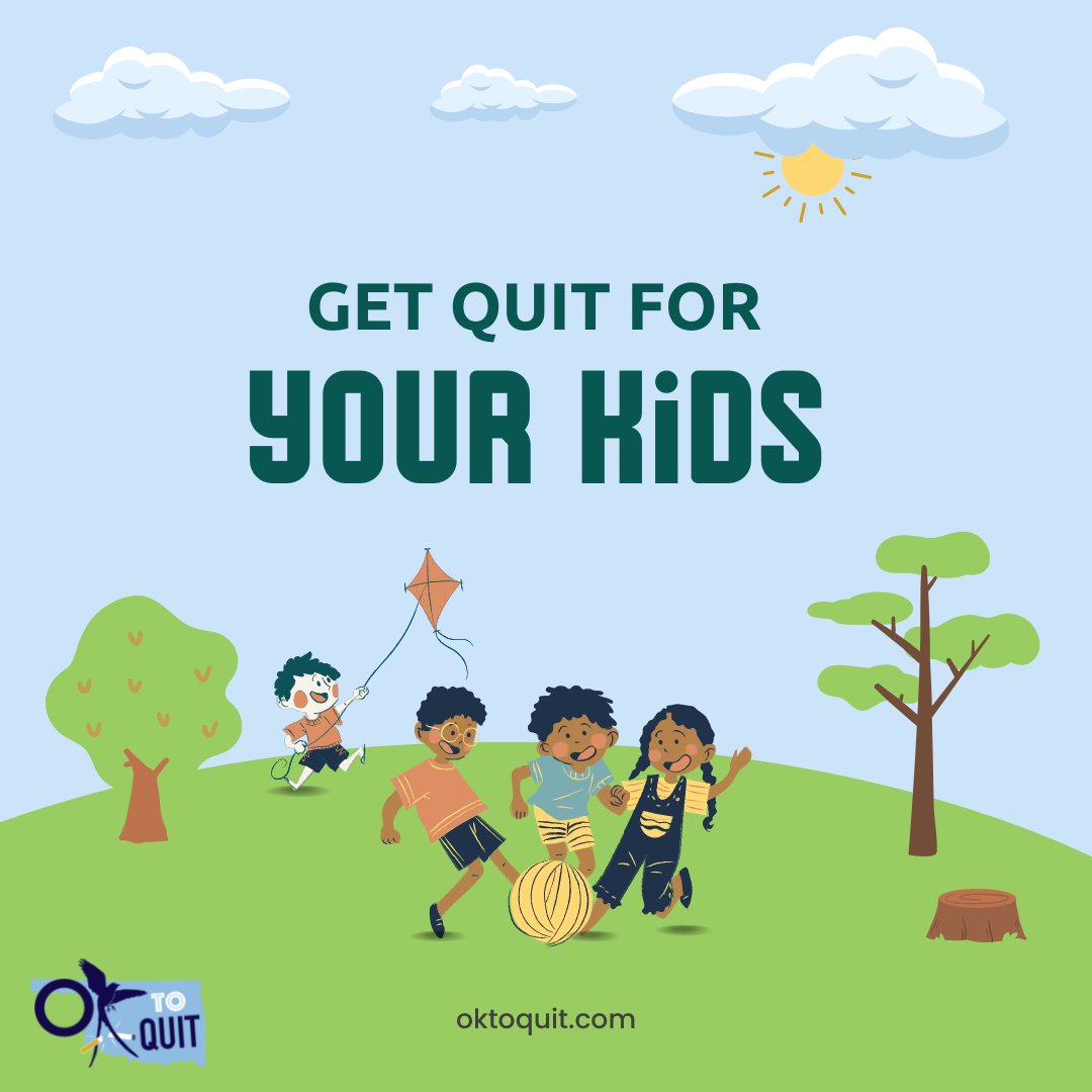 Children who live with #tobacco users get more
ear infections, have fluid in their ears more often,
and have more operations to get tubes in their ears.
Call 1-800-QUIT-NOW for help quitting. #oktoquit
#healthykids #tobaccofreekids #oklahoma #oklahomacity #tulsa #Children