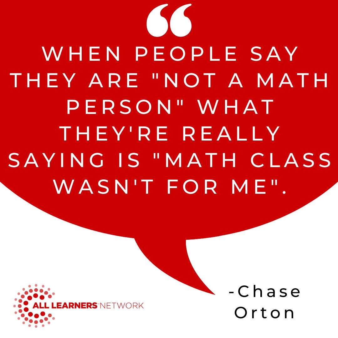 AllLearnersMath's tweet photo. We want math class to be for EVERYONE.  
We want to help change the culture around math identities.
We can help you, your team, your school or even your state teach math so that ALL students can learn math.
@mathgeek76 
#Math #Math4All #MathTeacher #MathPD #ITeachMath https://t.co/lQ7fq5nKfM